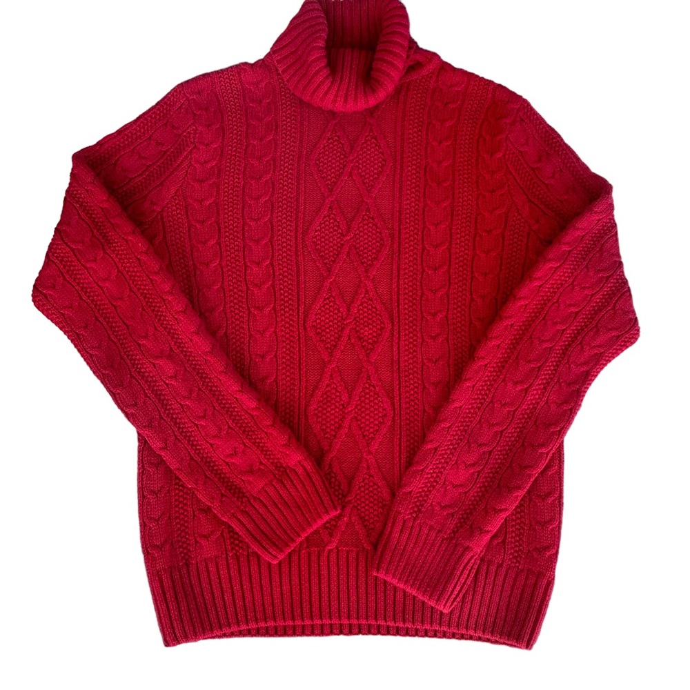 90’s VTG Women’s Wainscott Ribbed Turtleneck Sweater Red  Size Med